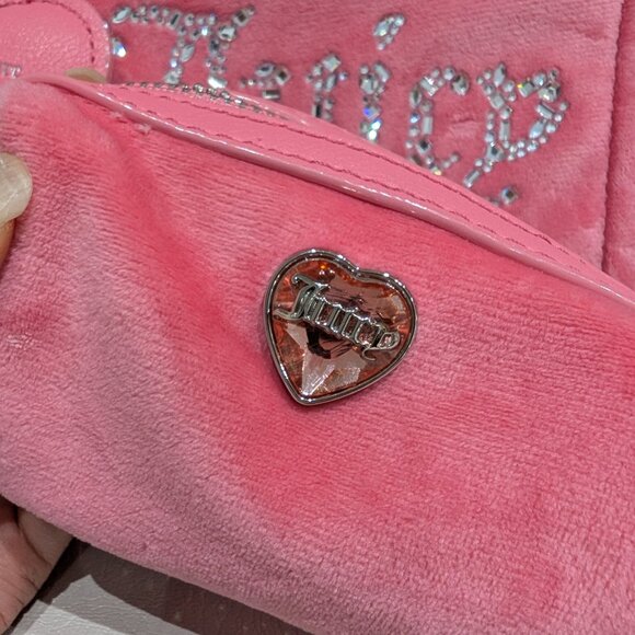 Juicy Couture Pink Velour Rhinestone Tote Bag | Y2K Iconic Logo - Picture 4 of 7